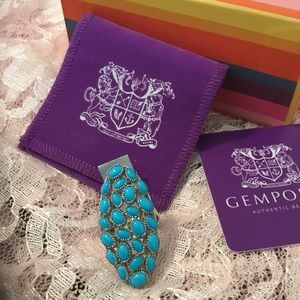 NWT Gemporia Natural Blue Cabochon Robbins Egg Turquoise Ring & Authenticity Car